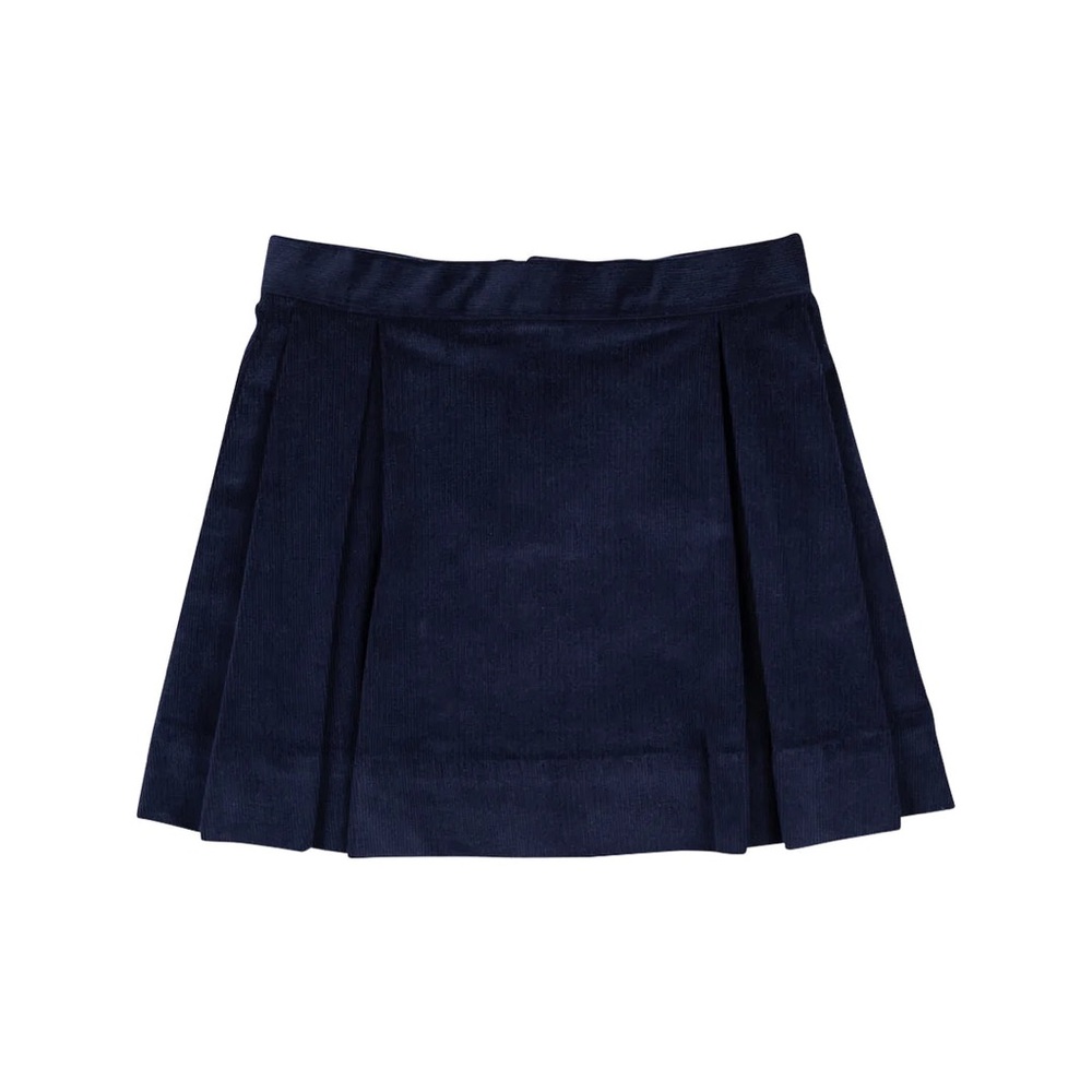 TBBC Navy Corduroy Parson pleated skirt